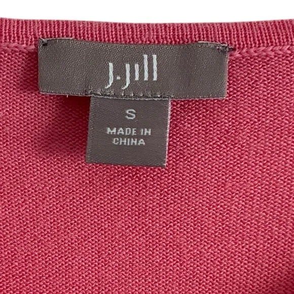J.Jill Merino Wool V-Neck Sweater Pink Rose Lightweight Soft Knit Small - Picture 5 of 9